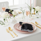 4 pc/pk Scalloped Edge Linen Napkin - Black/White Trim