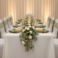 4 pc/pk Scalloped Edge Linen Napkin - Sage Green/White Trim