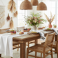 brunch setup with 4 pc/pk Scalloped Edge Linen Napkin - White/Black Trim