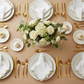 4 pc/pk Scalloped Edge Linen Napkin - White/Natural Trim
