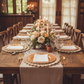 indoor dinner table setup with 4 pc/set Flower Shape Straw 15" Placemats