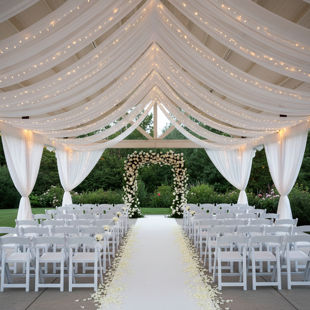 40ft Ceiling/Curtain Draping Sheer Voile Flame Retardant (FR)