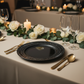 45 degree angled 2048x2048 – Black Lace Charger Plate on Cream