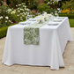 Leaf Branch Reversible Jacquard Table Runner - Olive Green Angled View