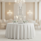 48" Tall 10 Arm Candle Holder Candelabra Centerpiece - Silver | tablecloth | 