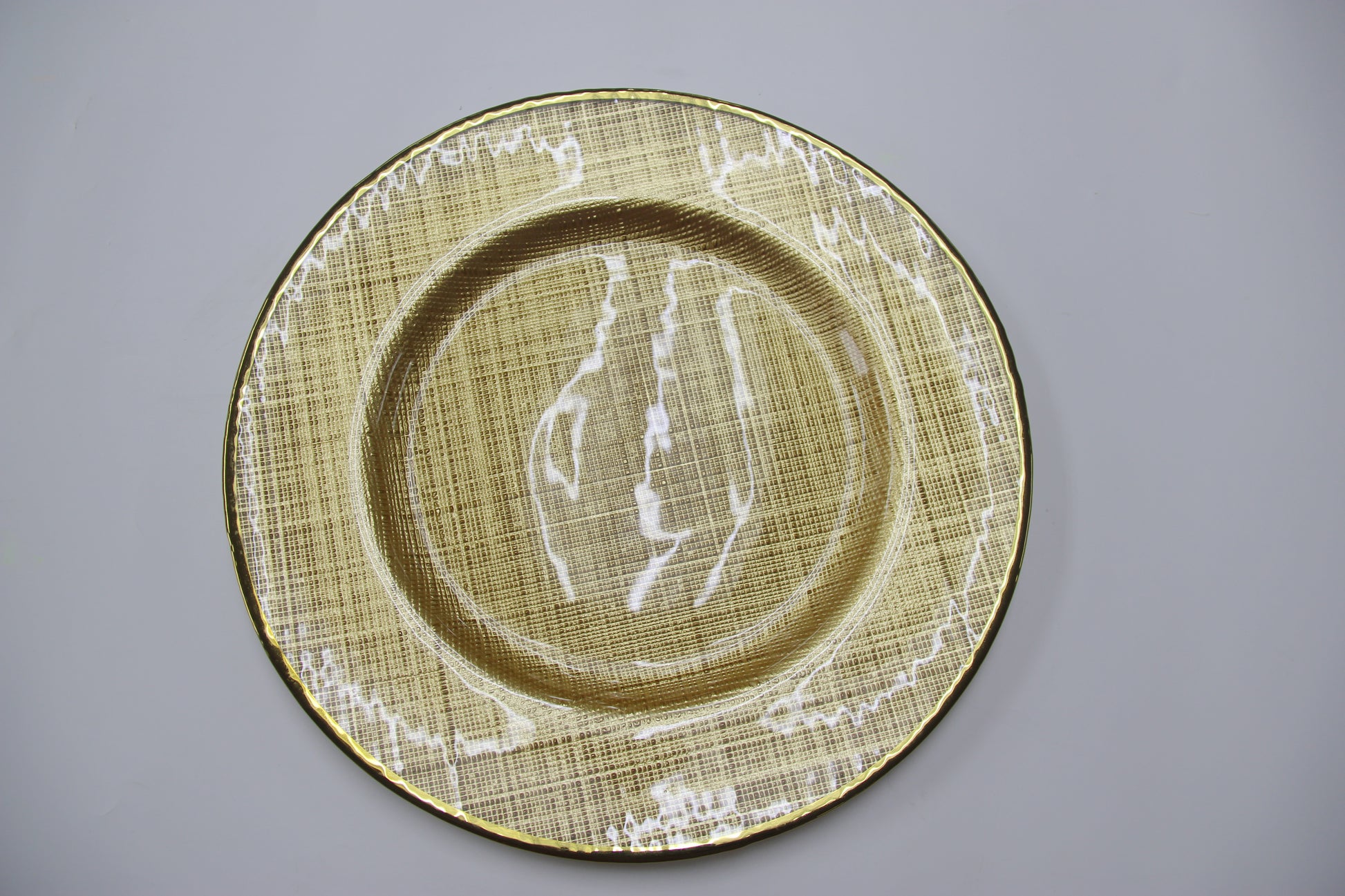 4 pc/set Glass Burlap 13" Charger Plate