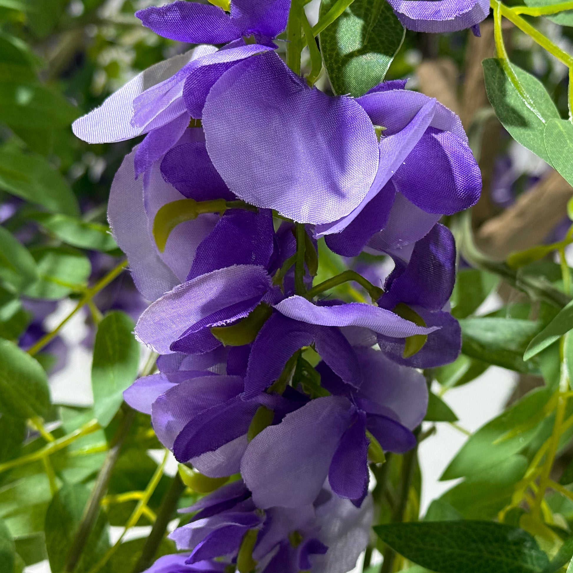 4ft Artificial Purple Wisteria Tree floral detail close up