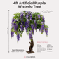 4ft Artificial Wisteria Tree Purple infographic showing dimensions