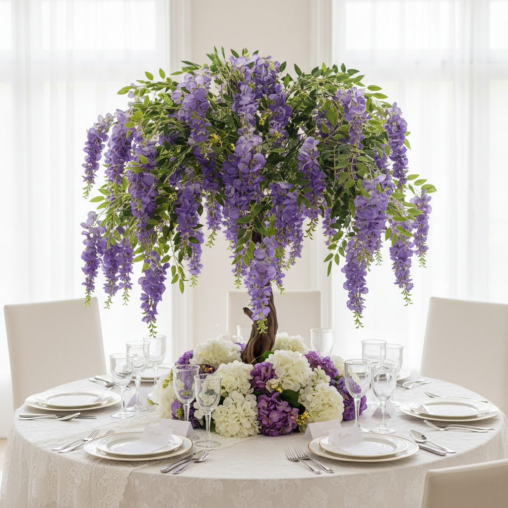 4ft Artificial Wisteria Tree Purple Wedding Centerpiece