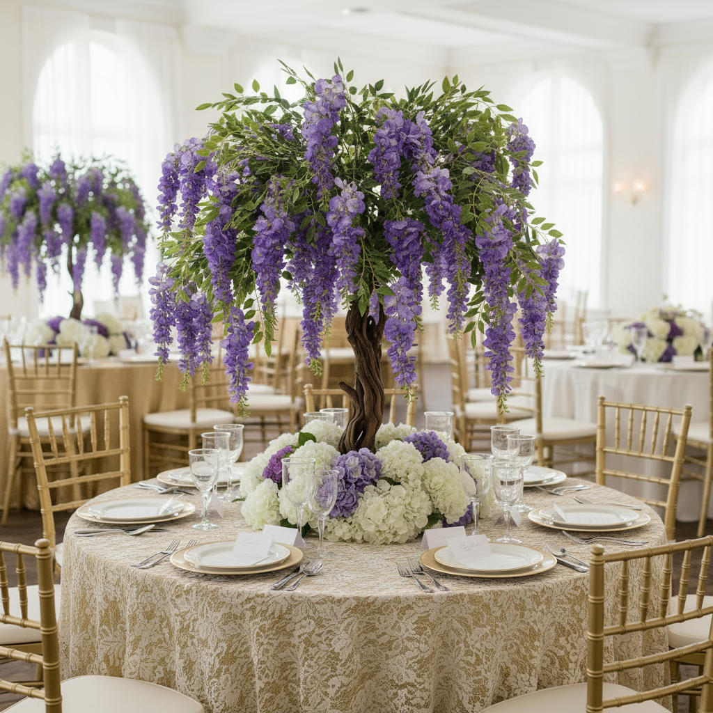 4ft Artificial Wisteria Tree Purple - CV Linens