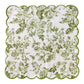 4 pcs/pk French Toile 20"x20" Scalloped Edge Napkins Olive Green flat view