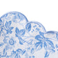 4 pcs/pk French Toile 18"x18" Scalloped Edge Napkins Baby Blue edge details close up