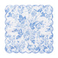 4 pcs/pk French Toile 18"x18" Scalloped Edge Napkins Baby Blue flat view