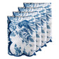 4 pcs/pk French Toile 20"x20" Scalloped Edge Napkins Blue bundle