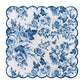 4 pcs/pk French Toile 20"x20" Scalloped Edge Napkins Blue  layed flat