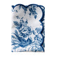 French Toile 20"x20" Scalloped Edge Napkins Blue in a rectangular fold