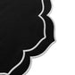 4pc/set Petal Elegance Placemats - Black/White Trim edge close up