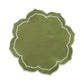 4pc/set Petal Elegance Placemats - Olive Green/White Trim