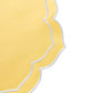 4pc/set Petal Elegance Placemats Pastel Yellow/White Trim edge close up