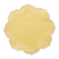 4pc/set Petal Elegance Placemats - Pastel Yellow/White Trim
