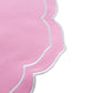 4pc/set Petal Elegance Placemats - Pink/White Trim edge close up