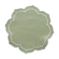 Petal Elegance Placemats - Sage Green/White Trim 