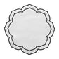 4pc/set Petal Elegance Placemats - White/Black Trim