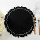 4pc/set Signature Scallop Placemats Black/White with silverware, wine goblet and florals