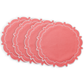 4pc/set Signature Scallop Placemats Coral/White Trim bundle
