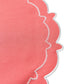 4pc/set Signature Scallop Placemats Coral/White close up of edge details