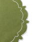 4pc/set Signature Scallop Placemats Olive Green/White edge details close up