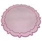 4pc/set Signature Scallop Placemats Pink/Magenta Trim angled view