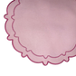 4pc/set Signature Scallop Placemats Pink/Magenta Trim close up of edge details
