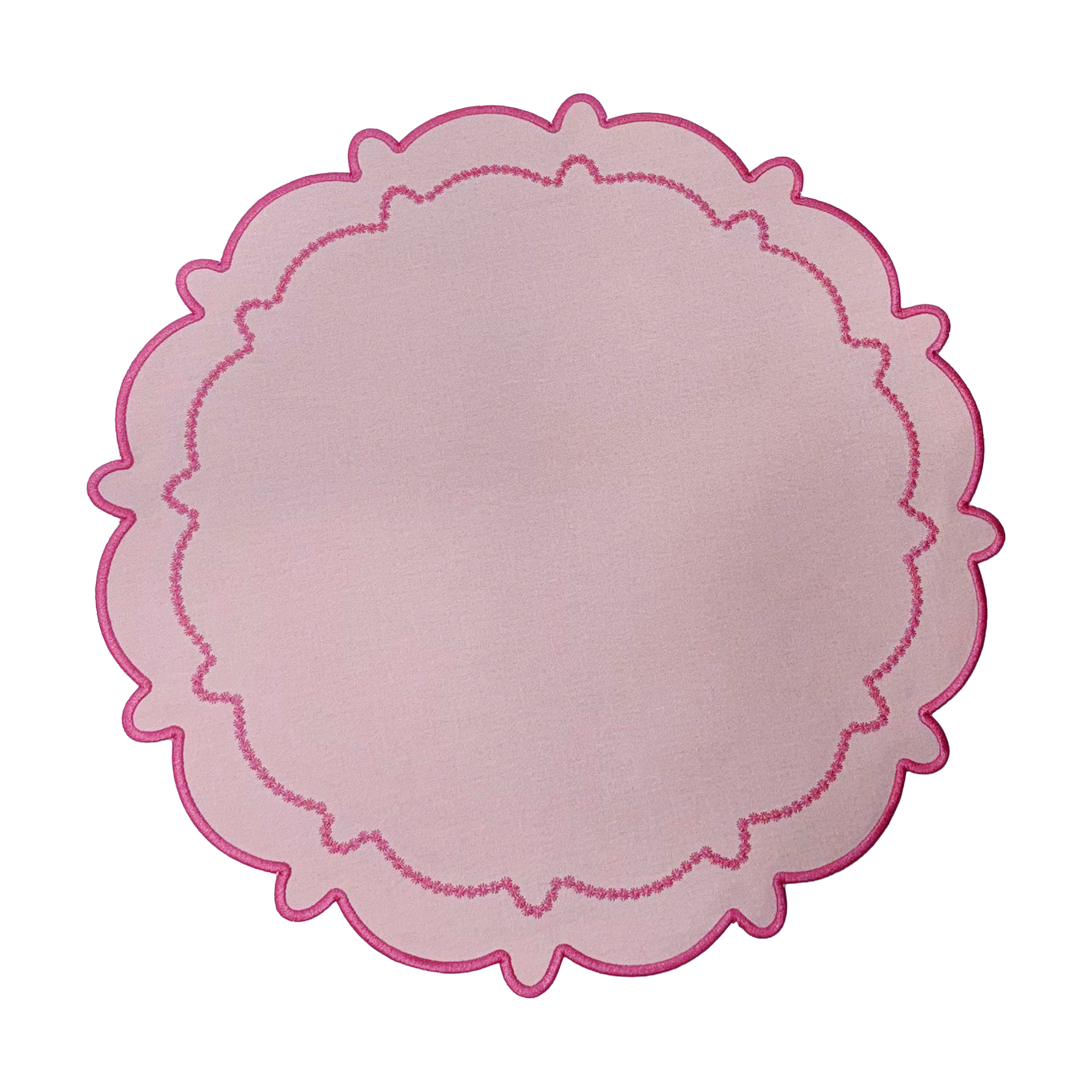 Signature Scallop Placemats Pink/Magenta Trim
