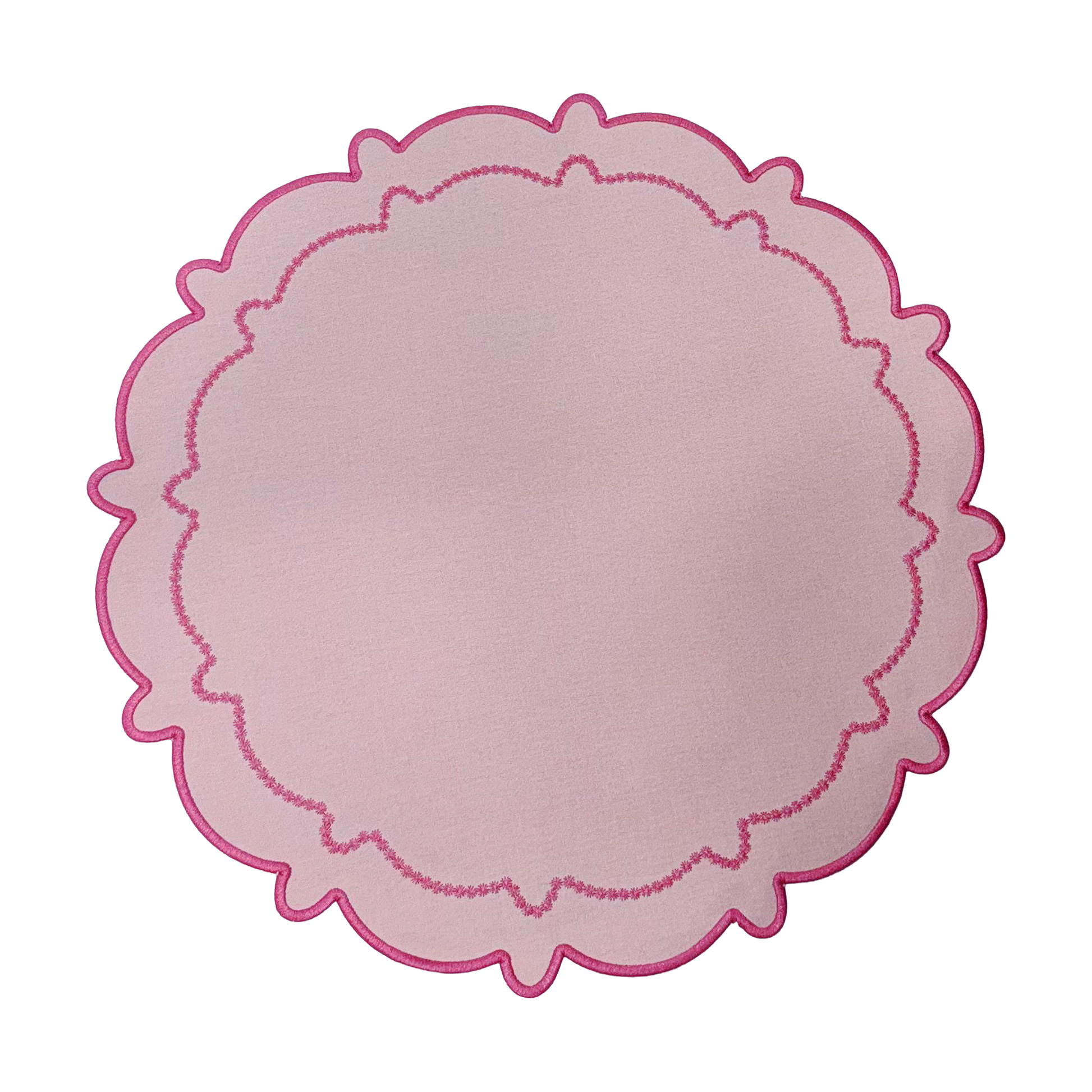 Signature Scallop Placemats Pink/Magenta Trim