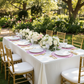 4pc/set Signature Scallop Placemats Pink/Magenta Trim outdoor brunch