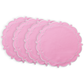 4pc/set Signature Scallop Placemats Pink/White Trim bundle
