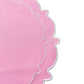 4pc/set Signature Scallop Placemats Pink/White Trim edge details close up