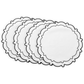 4pc/set Signature Scallop Placemats White/Black Trim bundle
