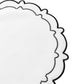 4pc/set Signature Scallop Placemats - White/Black Trim edge details close up