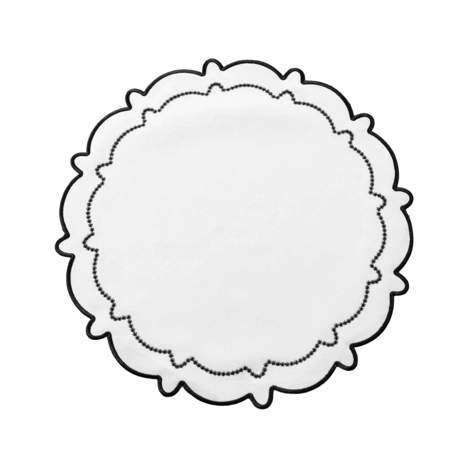 4pc/set Signature Scallop Placemats - White/Black Trim full view
