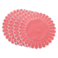 4pc/set Sunburst Edge Placemats Coral/White Trim bundle