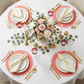 4pc/set Sunburst Edge Placemats - Coral/White Trim - CV Linens