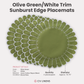 4pc/set Sunburst Edge Placemats Pink/White Trim infographic