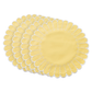 4pc/set Sunburst Edge Placemats Pastel Yellow/White Trim bundle