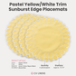 4pc/set Sunburst Edge Placemats Pastel Yellow/White Trim infographic