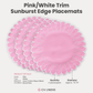 4pc/set Sunburst Edge Placemats Pink/White Trim infographic