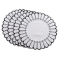 4pc/set Sunburst Edge Placemats White/Black Trim bundle
