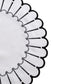 4pc/set Sunburst Edge Placemats White/Black Trim edge details close up