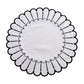 4pc/set Sunburst Edge Placemats White/Black Trim full view